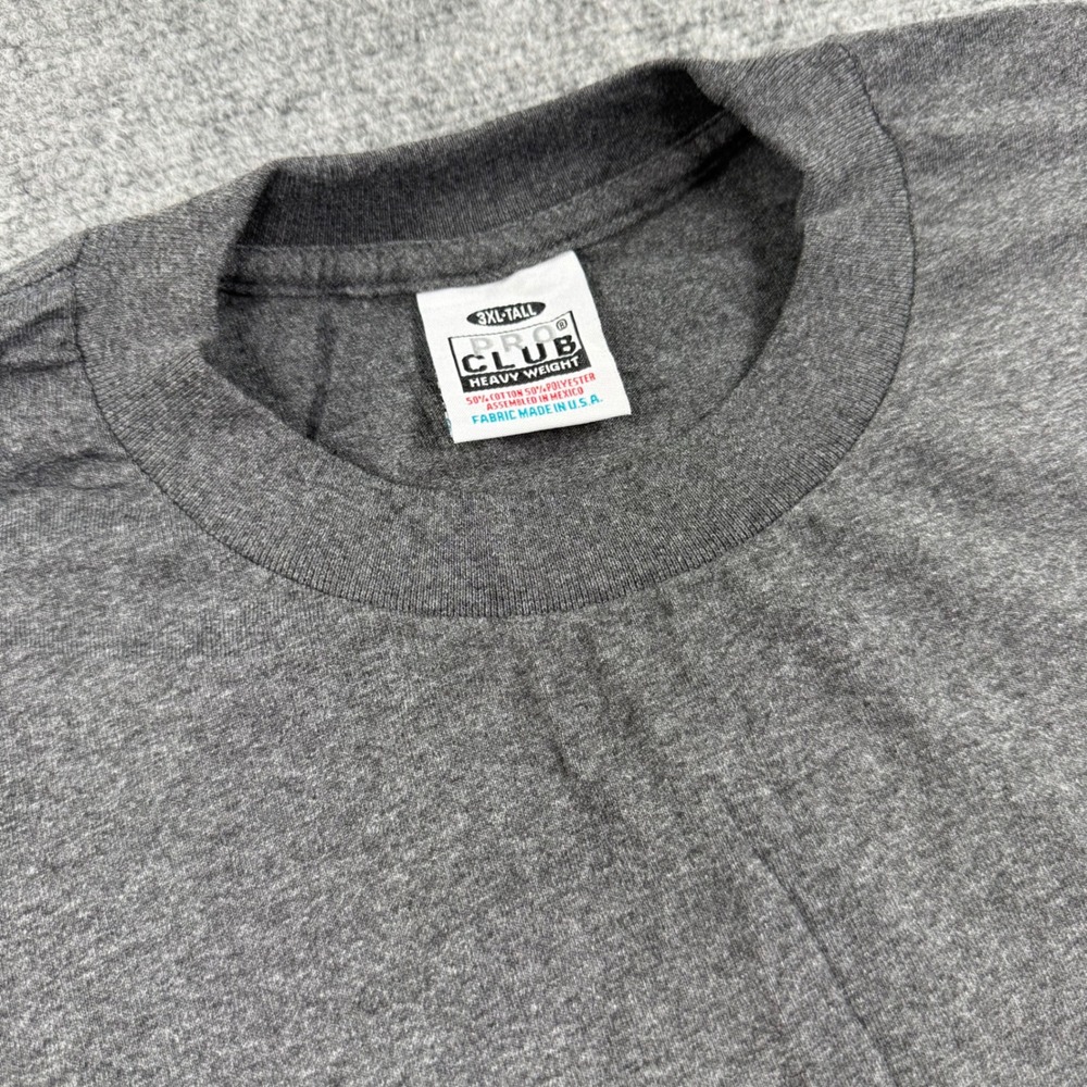 Pro Club Heavy Weight 3XL Tall Charcoal Gray Crewneck T-Shirt Men's